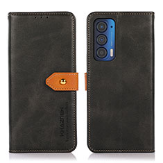 Funda de Cuero Cartera con Soporte Carcasa N07P para Motorola Moto Edge (2021) 5G Negro