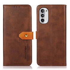 Funda de Cuero Cartera con Soporte Carcasa N07P para Motorola Moto Edge (2022) 5G Marron