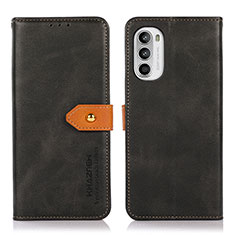 Funda de Cuero Cartera con Soporte Carcasa N07P para Motorola Moto Edge (2022) 5G Negro