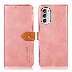 Funda de Cuero Cartera con Soporte Carcasa N07P para Motorola Moto Edge (2022) 5G Rosa