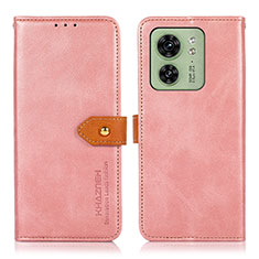 Funda de Cuero Cartera con Soporte Carcasa N07P para Motorola Moto Edge (2023) 5G Rosa