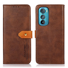 Funda de Cuero Cartera con Soporte Carcasa N07P para Motorola Moto Edge 30 5G Marron