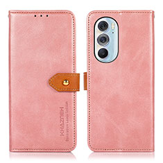 Funda de Cuero Cartera con Soporte Carcasa N07P para Motorola Moto Edge 30 Pro 5G Rosa