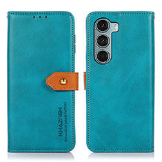 Funda de Cuero Cartera con Soporte Carcasa N07P para Motorola Moto Edge S30 5G Cian