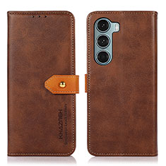 Funda de Cuero Cartera con Soporte Carcasa N07P para Motorola Moto Edge S30 5G Marron