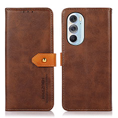 Funda de Cuero Cartera con Soporte Carcasa N07P para Motorola Moto Edge X30 5G Marron