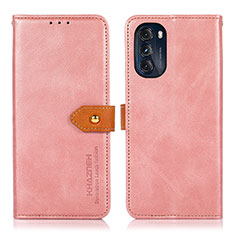 Funda de Cuero Cartera con Soporte Carcasa N07P para Motorola Moto G 5G (2022) Rosa