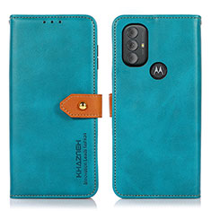 Funda de Cuero Cartera con Soporte Carcasa N07P para Motorola Moto G Play (2023) Cian