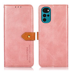 Funda de Cuero Cartera con Soporte Carcasa N07P para Motorola Moto G22 Rosa