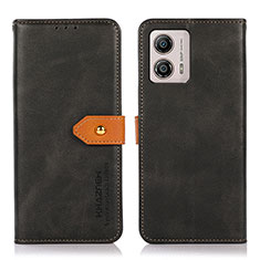 Funda de Cuero Cartera con Soporte Carcasa N07P para Motorola Moto G53 5G Negro