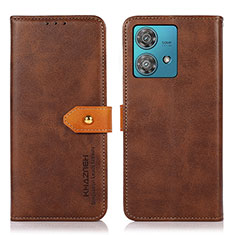 Funda de Cuero Cartera con Soporte Carcasa N07P para Motorola Moto G84 5G Marron