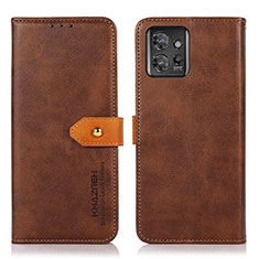 Funda de Cuero Cartera con Soporte Carcasa N07P para Motorola ThinkPhone 5G Marron