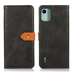 Funda de Cuero Cartera con Soporte Carcasa N07P para Nokia C12 Negro