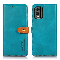 Funda de Cuero Cartera con Soporte Carcasa N07P para Nokia C32 Cian