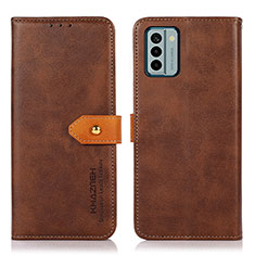 Funda de Cuero Cartera con Soporte Carcasa N07P para Nokia G22 Marron