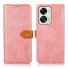 Funda de Cuero Cartera con Soporte Carcasa N07P para OnePlus Nord 2T 5G Rosa