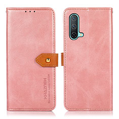 Funda de Cuero Cartera con Soporte Carcasa N07P para OnePlus Nord CE 5G Rosa