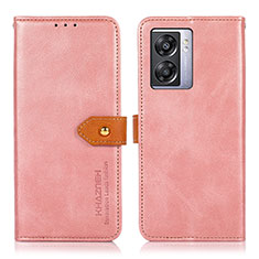 Funda de Cuero Cartera con Soporte Carcasa N07P para Oppo A57 5G Rosa