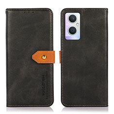 Funda de Cuero Cartera con Soporte Carcasa N07P para Oppo A96 5G Negro