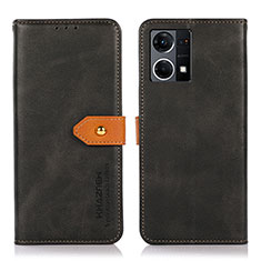 Funda de Cuero Cartera con Soporte Carcasa N07P para Oppo F21 Pro 4G Negro