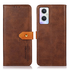 Funda de Cuero Cartera con Soporte Carcasa N07P para Oppo F21 Pro 5G Marron