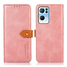 Funda de Cuero Cartera con Soporte Carcasa N07P para Oppo Reno7 Pro 5G Rosa