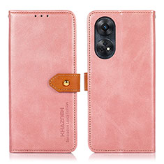 Funda de Cuero Cartera con Soporte Carcasa N07P para Oppo Reno8 T 4G Rosa