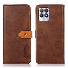 Funda de Cuero Cartera con Soporte Carcasa N07P para Realme 8i Marron