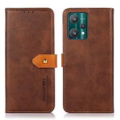 Funda de Cuero Cartera con Soporte Carcasa N07P para Realme 9 5G Marron