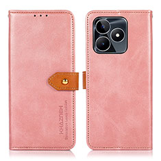 Funda de Cuero Cartera con Soporte Carcasa N07P para Realme C53 Rosa