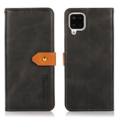 Funda de Cuero Cartera con Soporte Carcasa N07P para Samsung Galaxy A12 Nacho Negro