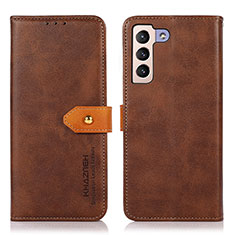 Funda de Cuero Cartera con Soporte Carcasa N07P para Samsung Galaxy S21 FE 5G Marron