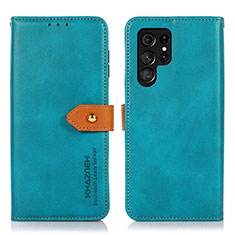 Funda de Cuero Cartera con Soporte Carcasa N07P para Samsung Galaxy S23 Ultra 5G Cian