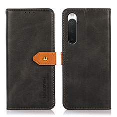 Funda de Cuero Cartera con Soporte Carcasa N07P para Sony Xperia 10 IV SOG07 Negro