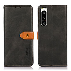 Funda de Cuero Cartera con Soporte Carcasa N07P para Sony Xperia 5 IV Negro