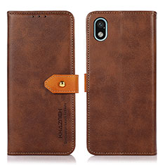 Funda de Cuero Cartera con Soporte Carcasa N07P para Sony Xperia Ace III SO-53C Marron