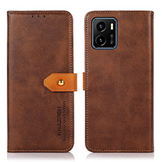 Funda de Cuero Cartera con Soporte Carcasa N07P para Vivo iQOO U5x Marron