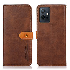 Funda de Cuero Cartera con Soporte Carcasa N07P para Vivo T1 5G India Marron