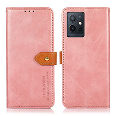 Funda de Cuero Cartera con Soporte Carcasa N07P para Vivo T1 5G India Rosa