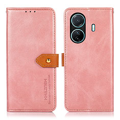 Funda de Cuero Cartera con Soporte Carcasa N07P para Vivo T1 Pro 5G Rosa