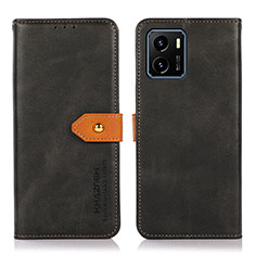 Funda de Cuero Cartera con Soporte Carcasa N07P para Vivo Y10 Negro