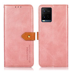 Funda de Cuero Cartera con Soporte Carcasa N07P para Vivo Y21 Rosa