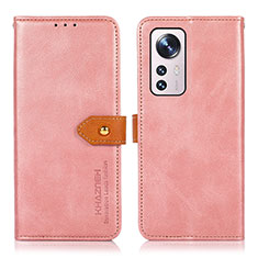 Funda de Cuero Cartera con Soporte Carcasa N07P para Xiaomi Mi 12 Pro 5G Rosa