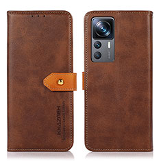 Funda de Cuero Cartera con Soporte Carcasa N07P para Xiaomi Mi 12T Pro 5G Marron