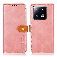 Funda de Cuero Cartera con Soporte Carcasa N07P para Xiaomi Mi 13 Pro 5G Rosa