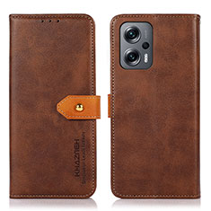 Funda de Cuero Cartera con Soporte Carcasa N07P para Xiaomi Poco F5 5G Marron