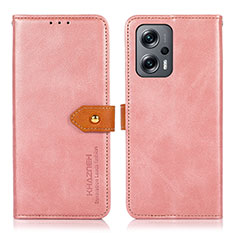 Funda de Cuero Cartera con Soporte Carcasa N07P para Xiaomi Poco F5 5G Rosa