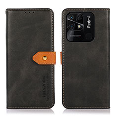 Funda de Cuero Cartera con Soporte Carcasa N07P para Xiaomi Redmi 10C 4G Negro