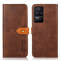 Funda de Cuero Cartera con Soporte Carcasa N07P para Xiaomi Redmi K40S 5G Marron