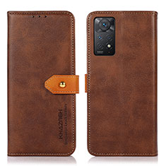 Funda de Cuero Cartera con Soporte Carcasa N07P para Xiaomi Redmi Note 11 Pro 5G Marron